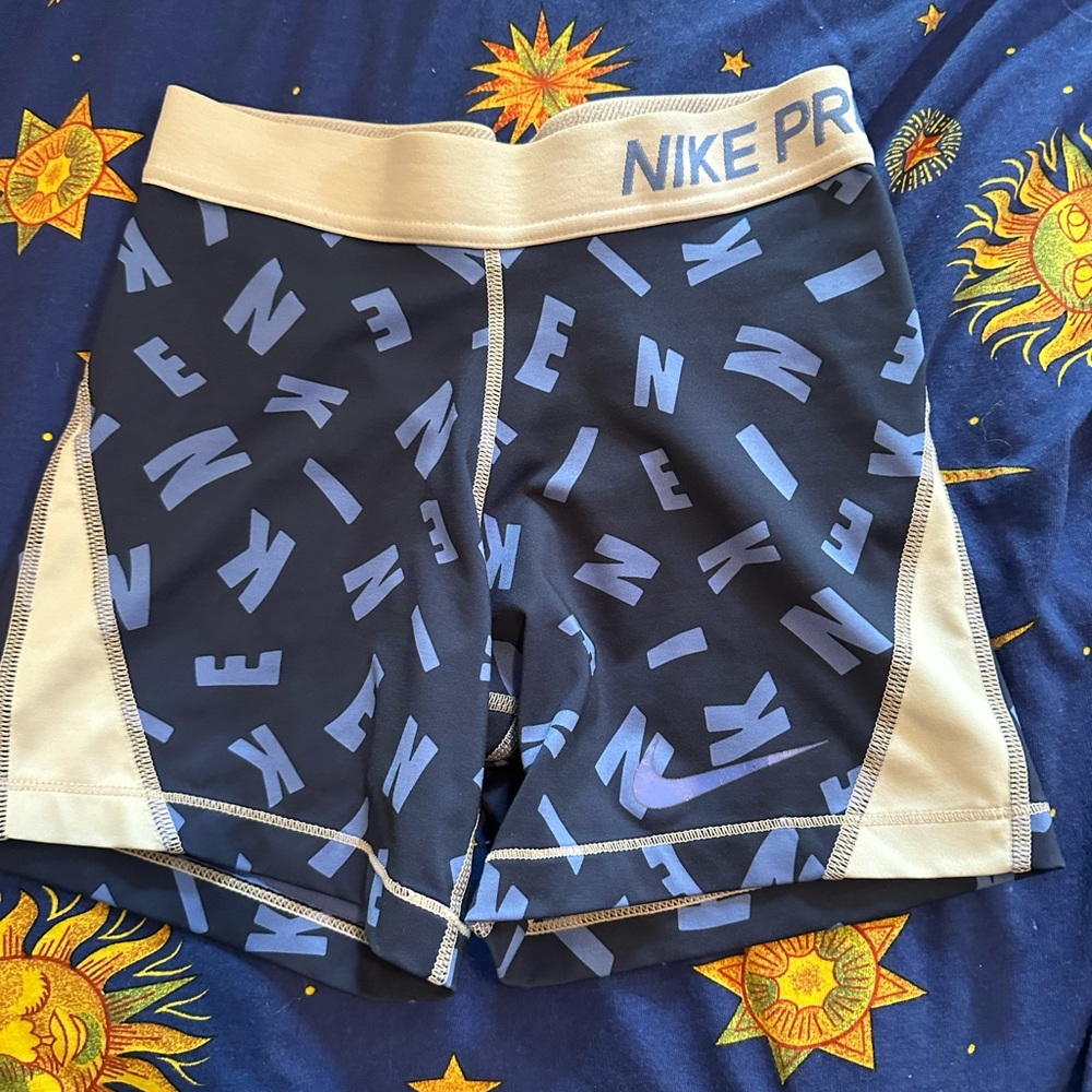 Blue Nike pro shorts